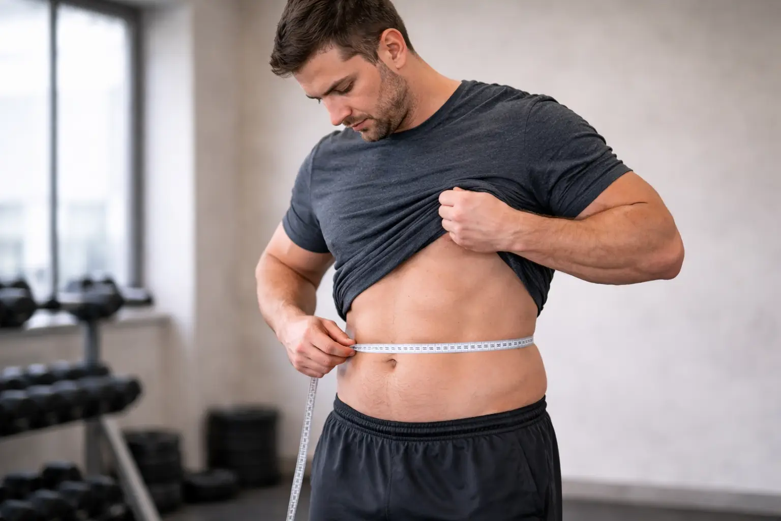 Muscular man eating high-calorie meal for weight gain fitness routine