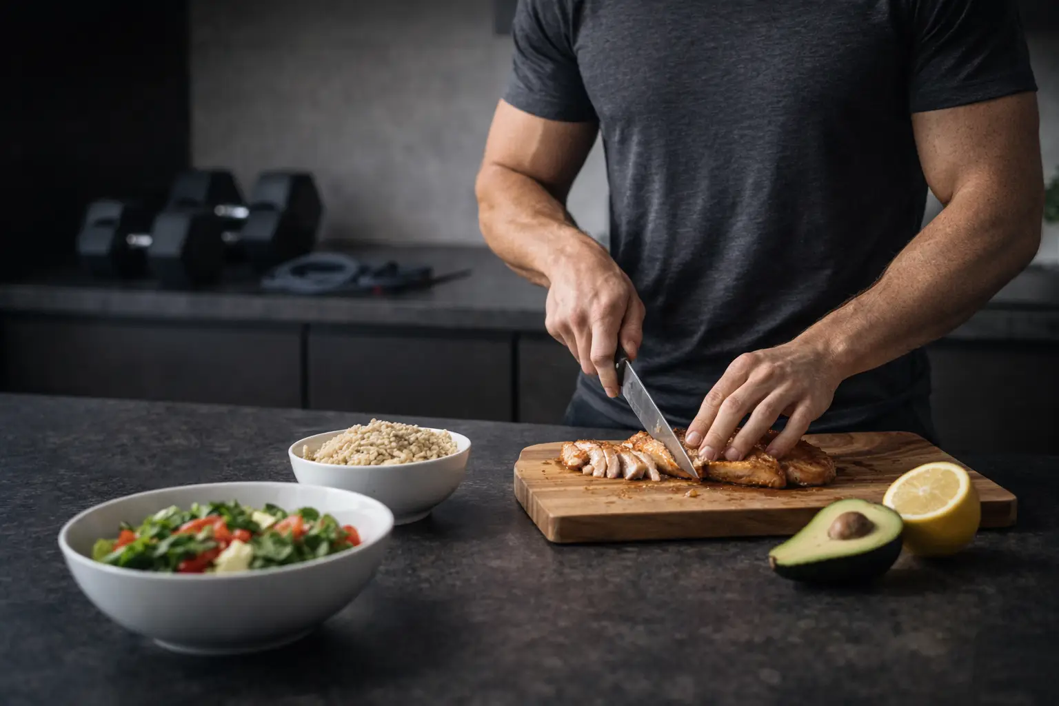 Nothing Replaces Diet: The Inconvenient Truth About Getting Results 4 Healthy balanced meal with fresh vegetables, lean protein, and whole grains on a plate
