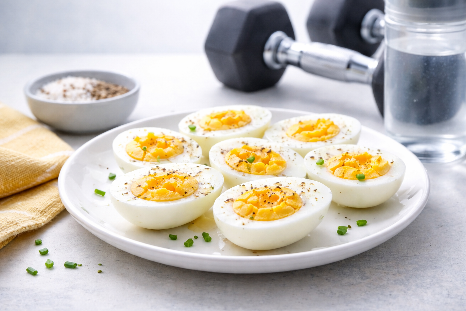 Athlete eating eggs before workout for pre-exercise protein nutrition