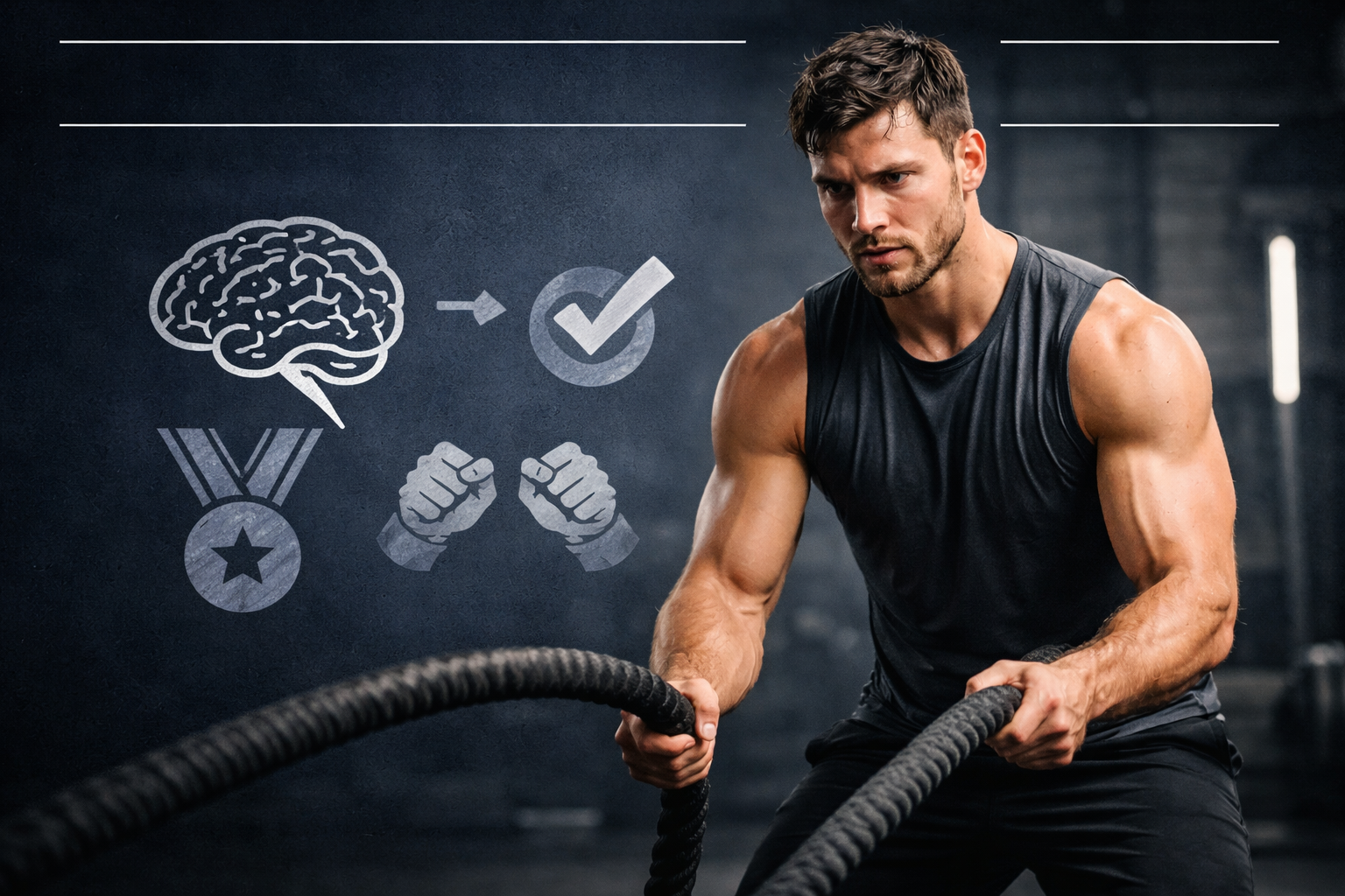Discipline vs. Motivation: Why You Can't Rely on Feelings to Get Fit 1 Determined athlete exercising with focus, demonstrating discipline and commitment to fitness training routine.