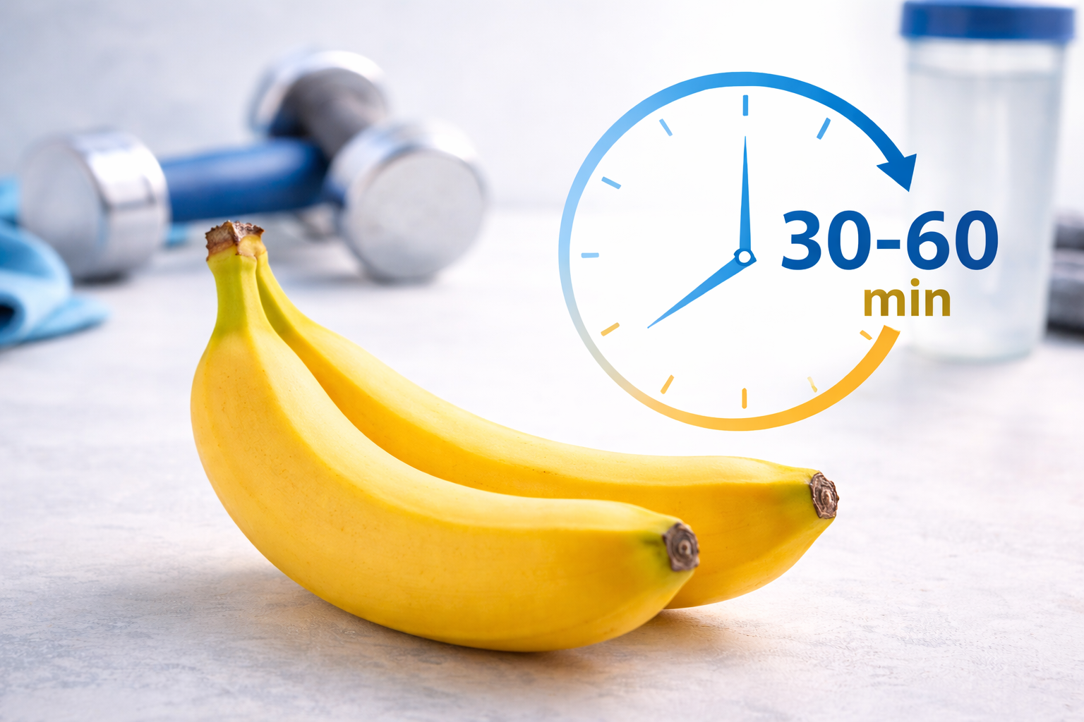 Athlete eating banana before workout for energy and pre-workout nutrition