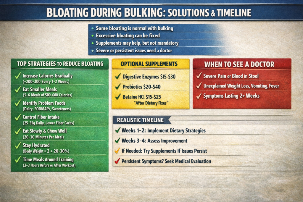 Man experiencing digestive discomfort and bloating while bulking for muscle gain
