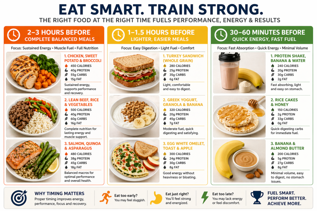 Athlete eating healthy pre-workout meal before exercise session