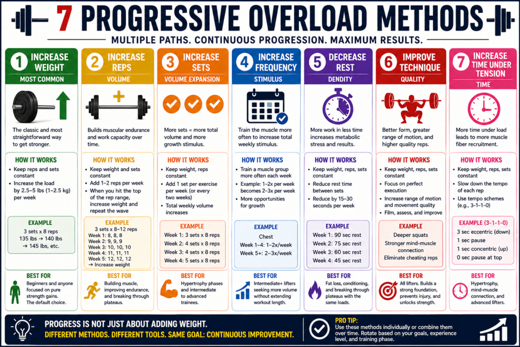 Progressive Overload: The Only Way to Build Muscle (Stop Doing Random Workouts) 4 Athlete performing weighted exercise demonstrating progressive overload training technique