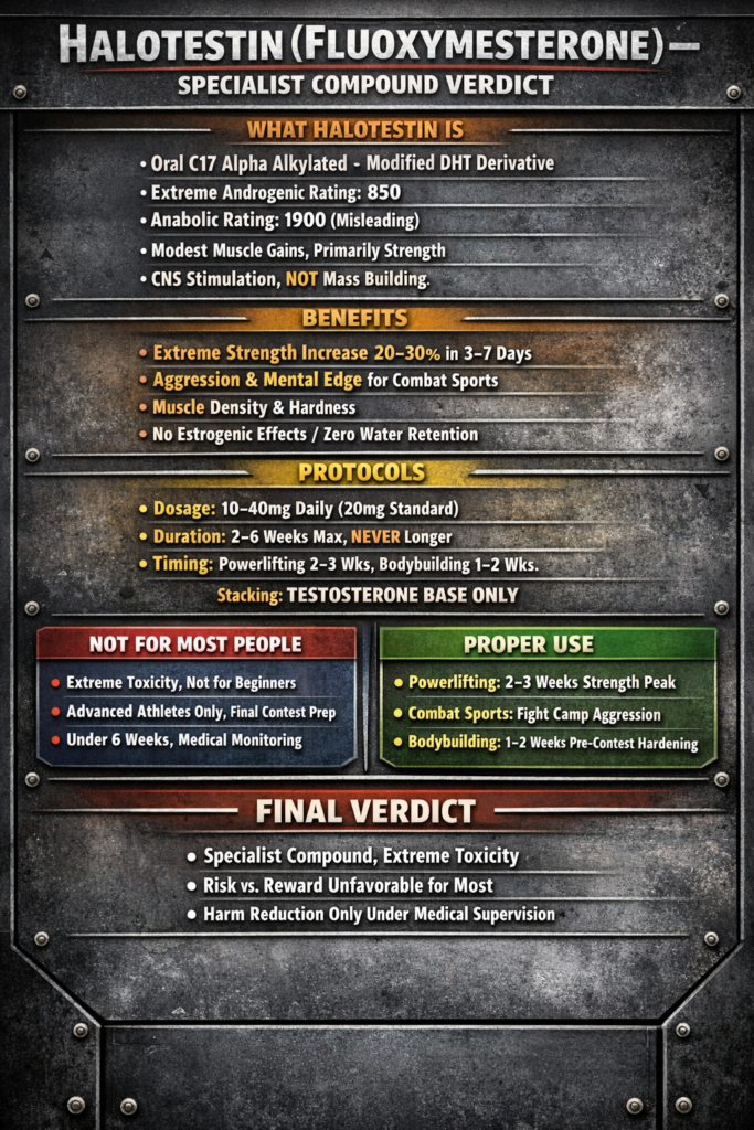 Halotestin strength steroid vial showing fluoxymesterone chemical compound used in bodybuilding