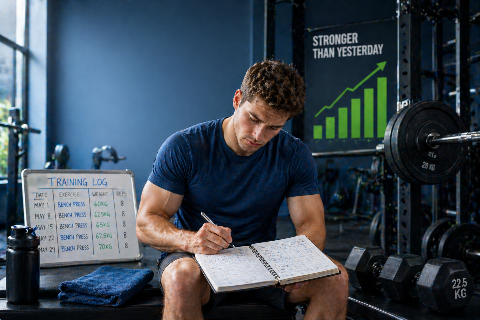 Athlete performing weighted exercise demonstrating progressive overload training technique