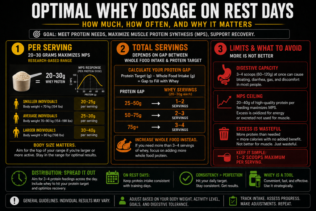Whey protein powder in shaker bottle for rest day recovery