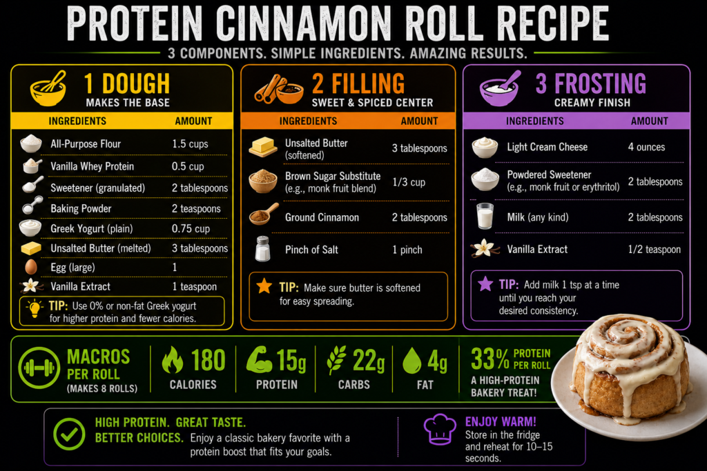 Protein cinnamon rolls on plate, healthy 180 calorie recipe